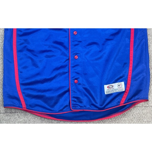 True Fan MLB Genuine‎ Merchandise Embroidered Chicago Cubs Baseball Jersey Large - Picture 2 of 14
